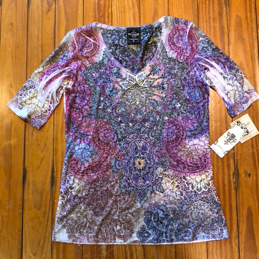 Sledge Embellished Sublimation Blouse